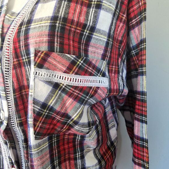 Vintage Red Flannel Pajama Lounge Set. Medium. Holiday Christmas Retro Cozy Cute - Picture 5 of 6